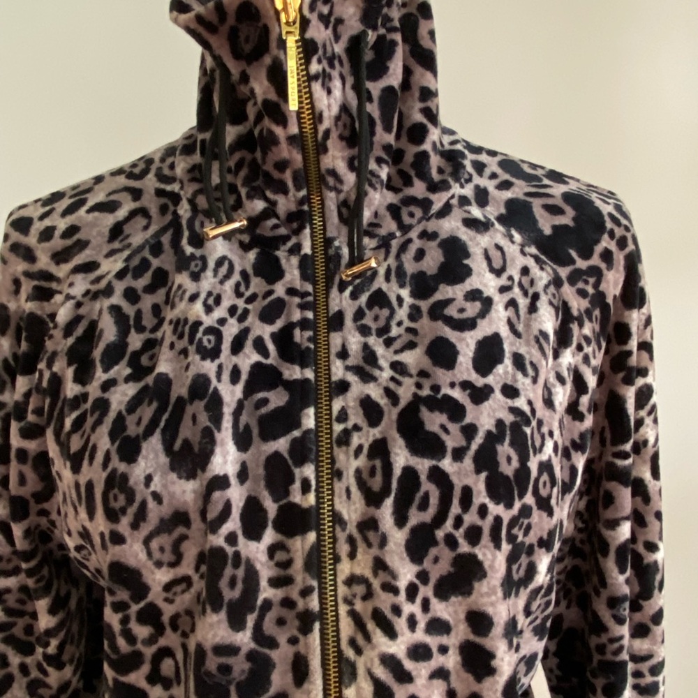 Jones NY Sport Women's Animal Print (Leopard) 100% Cotton Zip Jacket Size Medium - Picture 4 of 16